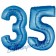 Zahl 35, Blau, Luftballons aus Folie zum 35. Geburtstag, 100 cm, inklusive Helium
