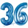Zahl 36, Blau, Luftballons aus Folie zum 36. Geburtstag, 100 cm, inklusive Helium