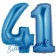 Zahl 41, Blau, Luftballons aus Folie zum 41. Geburtstag, 100 cm, inklusive Helium