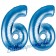 Zahl 66, Blau, Luftballons aus Folie zum 66. Geburtstag, 100 cm, inklusive Helium