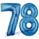 Zahl 78 Blau, Luftballons aus Folie zum 78. Geburtstag, 100 cm, inklusive Helium
