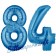 Zahl 84 Blau, Luftballons aus Folie zum 84. Geburtstag, 100 cm, inklusive Helium