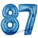 Zahl 87 Blau, Luftballons aus Folie zum 87. Geburtstag, 100 cm, inklusive Helium