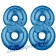 Zahl 88 Blau, Luftballons aus Folie zum 88. Geburtstag, 100 cm, inklusive Helium
