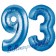 Zahl 93 Blau, Luftballons aus Folie zum 93. Geburtstag, 100 cm, inklusive Helium