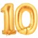 Zahl 10 Gold, Luftballons aus Folie zum 10. Geburtstag, 100 cm, inklusive Helium