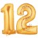 Zahl 12 Gold, Luftballons aus Folie zum 12 Geburtstag, 100 cm, inklusive Helium