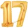 Zahl 17 Gold, Luftballons aus Folie zum 17. Geburtstag, 100 cm, inklusive Helium