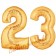 Zahl 23 Gold, Luftballons aus Folie zum 23. Geburtstag, 100 cm, inklusive Helium