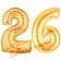 Zahl 26, Gold, Luftballons aus Folie zum 26. Geburtstag, 100 cm, inklusive Helium