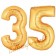 Zahl 35, Gold, Luftballons aus Folie zum 35. Geburtstag, 100 cm, inklusive Helium