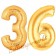 Zahl 36, Gold, Luftballons aus Folie zum 36. Geburtstag, 100 cm, inklusive Helium