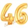 Zahl 46, Gold, Luftballons aus Folie zum 46. Geburtstag, 100 cm, inklusive Helium