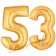 Zahl 53, Gold, Luftballons aus Folie zum 53. Geburtstag, 100 cm, inklusive Helium