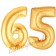 Zahl 65, Gold, Luftballons aus Folie zum 65. Geburtstag, 100 cm, inklusive Helium