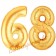 Zahl 68, Gold, Luftballons aus Folie zum 68. Geburtstag, 100 cm, inklusive Helium