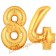 Zahl 84, Gold, Luftballons aus Folie zum 84. Geburtstag, 100 cm, inklusive Helium