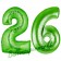 Zahl 26 Grün, Luftballons aus Folie zum 26. Geburtstag, 100 cm, inklusive Helium