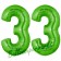 Zahl 33 Grün, Luftballons aus Folie zum 33. Geburtstag, 100 cm, inklusive Helium