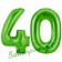 Zahl 40 Grün, Luftballons aus Folie zum 40. Geburtstag, 100 cm, inklusive Helium