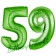 Zahl 59, Grün, Luftballons aus Folie zum 59. Geburtstag, 100 cm, inklusive Helium