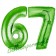 Zahl 67, Grün, Luftballons aus Folie zum 67. Geburtstag, 100 cm, inklusive Helium