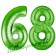 Zahl 68, Grün, Luftballons aus Folie zum 68. Geburtstag, 100 cm, inklusive Helium