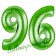 Zahl 96 Grün Luftballons aus Folie zum 96. Geburtstag, 100 cm, inklusive Helium