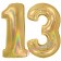 Zahl 13, Holografisch, Gold, Luftballons aus Folie zum 13. Geburtstag, 100 cm, inklusive Helium