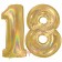 Zahl 18, holografisch, Gold, Luftballons aus Folie zum 18. Geburtstag, 100 cm, inklusive Helium