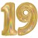 Zahl 19, Holografisch, Gold, Luftballons aus Folie zum 19. Geburtstag, 100 cm, inklusive Helium