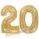 Zahl 20, Holografisch, Gold, Luftballons aus Folie zum 20. Geburtstag, 100 cm, inklusive Helium