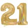 Zahl 21, holografisch, Gold, Luftballons aus Folie zum 21. Geburtstag, 100 cm, inklusive Helium