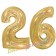 Zahl 26, holografisch, Gold, Luftballons aus Folie zum 26. Geburtstag, 100 cm, inklusive Helium