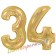 Zahl 34, holografisch, Gold, Luftballons aus Folie zum 34. Geburtstag, 100 cm, inklusive Helium