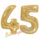 Zahl 45, holografisch, Gold, Luftballons aus Folie zum 45. Geburtstag, 100 cm, inklusive Helium