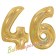 Zahl 46, holografisch, Gold, Luftballons aus Folie zum 46. Geburtstag, 100 cm, inklusive Helium