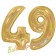 Zahl 49, holografisch, Gold, Luftballons aus Folie zum 49. Geburtstag, 100 cm, inklusive Helium