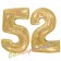 Zahl 52, holografisch, Gold, Luftballons aus Folie zum 52. Geburtstag, 100 cm, inklusive Helium