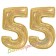 Zahl 55, holografisch, Gold, Luftballons aus Folie zum 55. Geburtstag, 100 cm, inklusive Helium