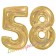 Zahl 58, holografisch, Gold, Luftballons aus Folie zum 58. Geburtstag, 100 cm, inklusive Helium