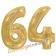 Zahl 64, holografisch, Gold, Luftballons aus Folie zum 64. Geburtstag, 100 cm, inklusive Helium