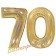 Zahl 70, holografisch, Gold, Luftballons aus Folie zum 70. Geburtstag, 100 cm, inklusive Helium