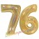 Zahl 76, holografisch, Gold, Luftballons aus Folie zum 76. Geburtstag, 100 cm, inklusive Helium