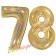 Zahl 78, holografisch, Gold, Luftballons aus Folie zum 78. Geburtstag, 100 cm, inklusive Helium