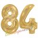 Zahl 84, holografisch, Gold, Luftballons aus Folie zum 84. Geburtstag, 100 cm, inklusive Helium
