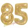 Zahl 85, holografisch, Gold, Luftballons aus Folie zum 85. Geburtstag, 100 cm, inklusive Helium