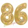Zahl 86, holografisch, Gold, Luftballons aus Folie zum 86. Geburtstag, 100 cm, inklusive Helium
