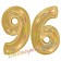 Zahl 96, holografisch, Gold, Luftballons aus Folie zum 96. Geburtstag, 100 cm, inklusive Helium