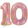 Zahl 10, holografisch, Rosegold, Luftballons aus Folie zum 10. Geburtstag, 100 cm, inklusive Helium